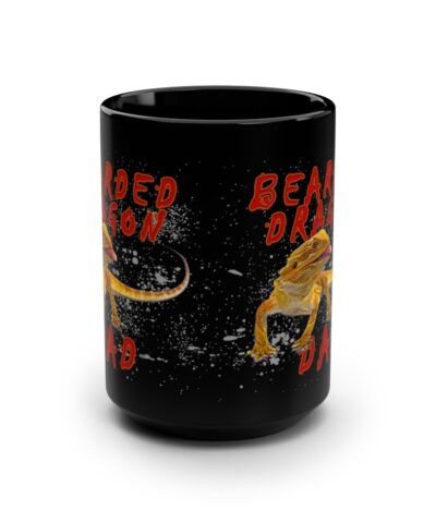 Bearded Dragon Dad Black Mug -15oz
