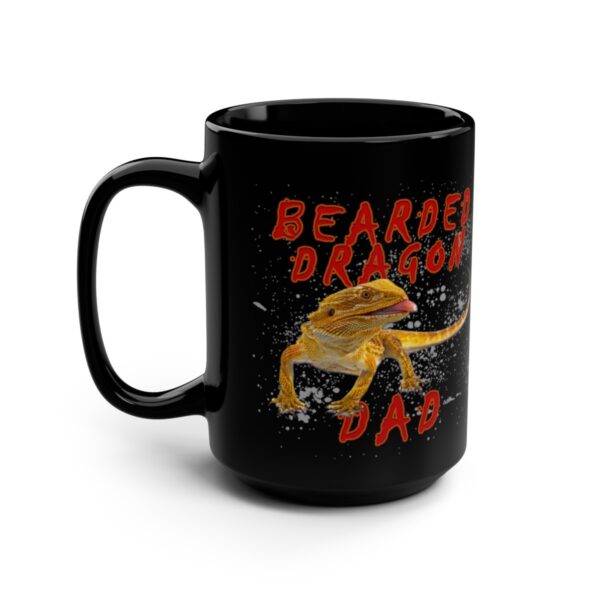 Bearded Dragon Dad Black Mug -15oz