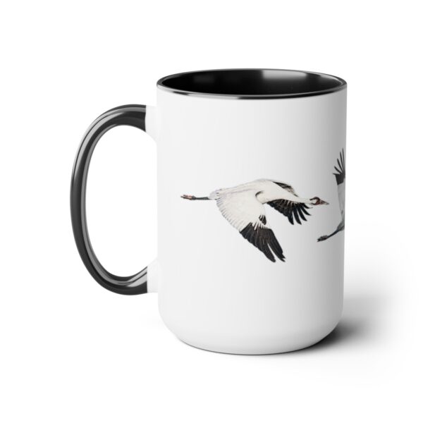 Whooping Crane Midnight Run Two-Tone Coffee Mugs, 15oz