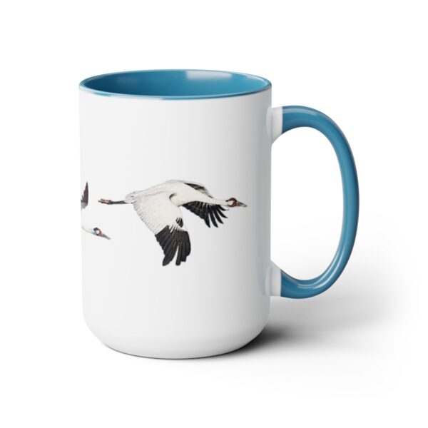 Whooping Crane Midnight Run Two-Tone Coffee Mugs, 15oz