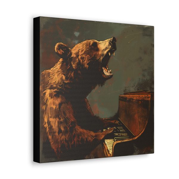 Grizzly Bear Playing the Piano Canvas Art Print