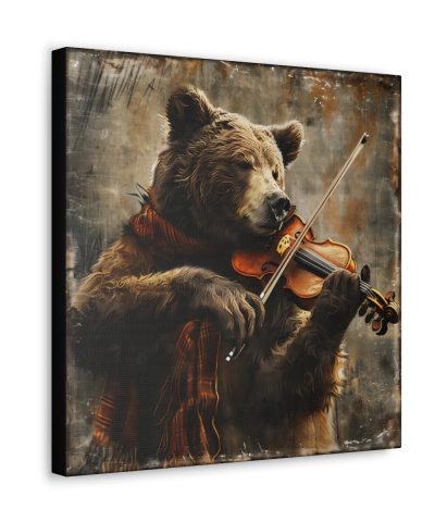 38113 28 400x480 - Grizzly Bear Playing the Violin Canvas Art Print