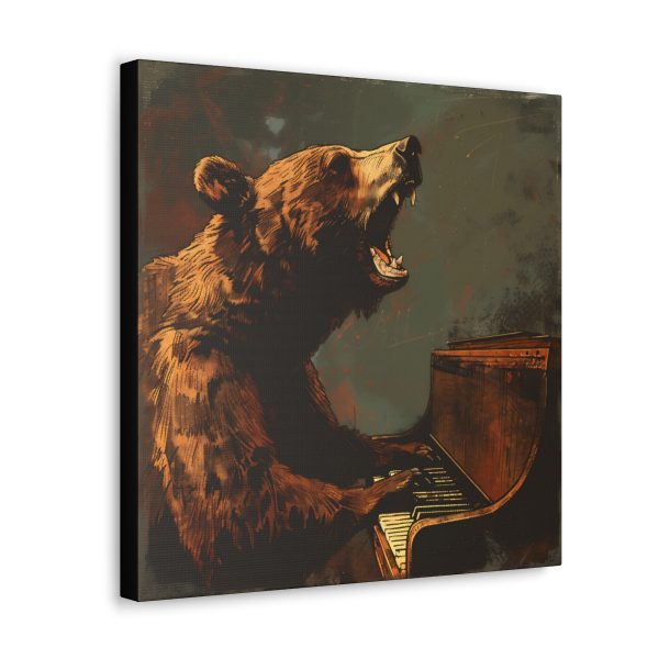 Grizzly Bear Playing the Piano Canvas Art Print