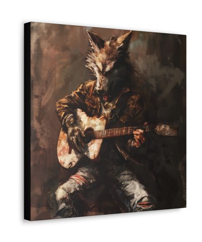 Wolf Playing the Guitar Canvas Art Print