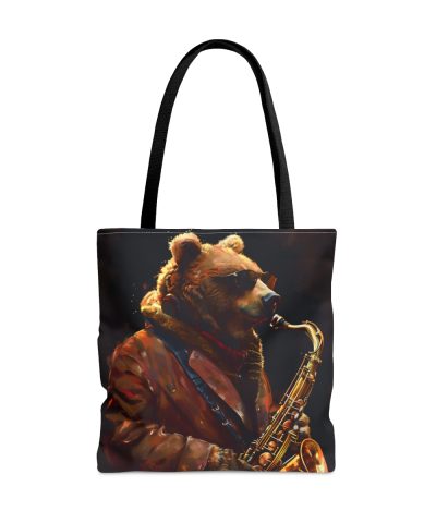 45127 20 400x480 - Grizzly Bear Playing the Sax Tote Bag