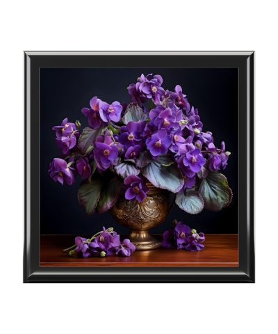 African Violet Still LIfe Jewelry Gift Box