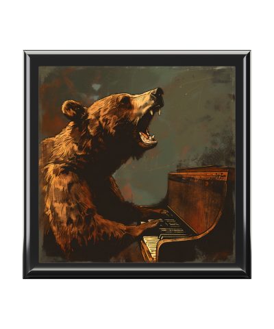 Grizzly Bear Playing the Piano Stash Box