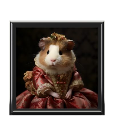 Girl Guinea Pig Ready for the First Day of School Art Print Gift and Jewelry Box