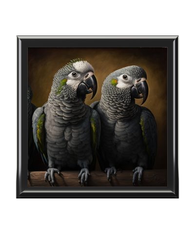 African Gray Parrots Gift and Jewelry Box for treasures, trinkets and mementos. Keep your little things organized.