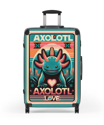 Axolotl Suitcase Turquoise and Coral